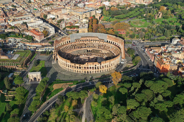 View of the Colosseum in Rome