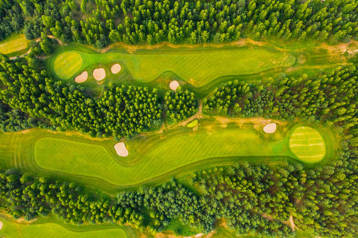 Pohled na golfová hřiště