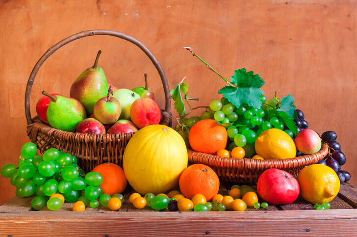 Berries and fruits on the table