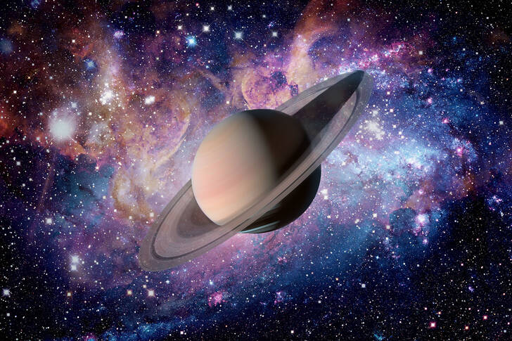 Saturn against the background of the starry sky