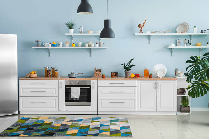 Interior of a spacious kitchen