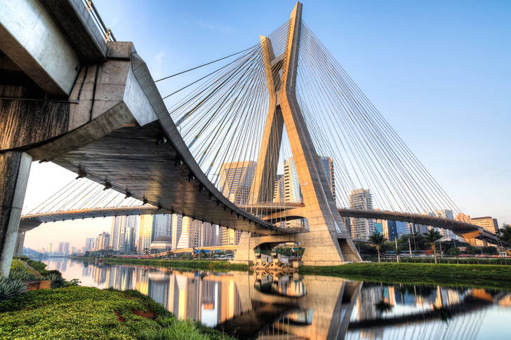 Cable-stayed bridge in Sao Paulo