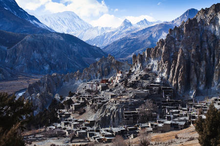 Village de Braga dans l'Himalaya