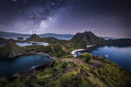 Stjernehimmel over øen Padar