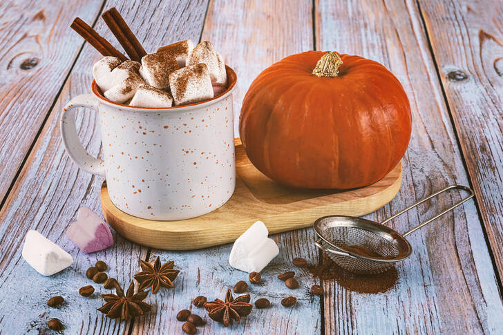 Dýňové latté s marshmallow