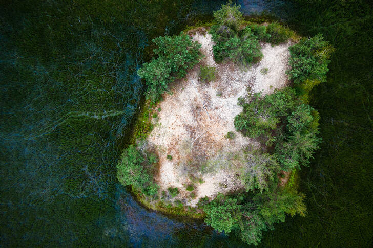 A small island on the lake