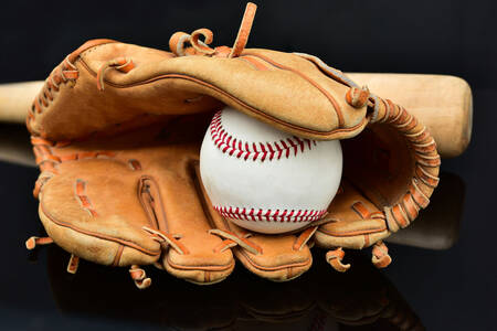 Baseball in a glove