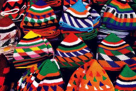 Bright knitted hats