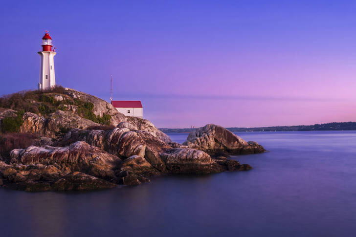 Lighthouse on a rocky shore