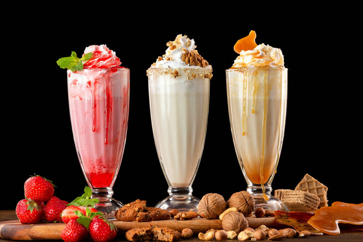 Forskellige milkshakes