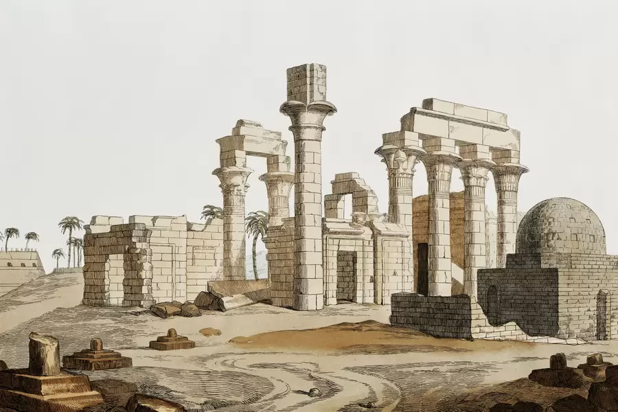Illustration des ruines du temple d'Ermans