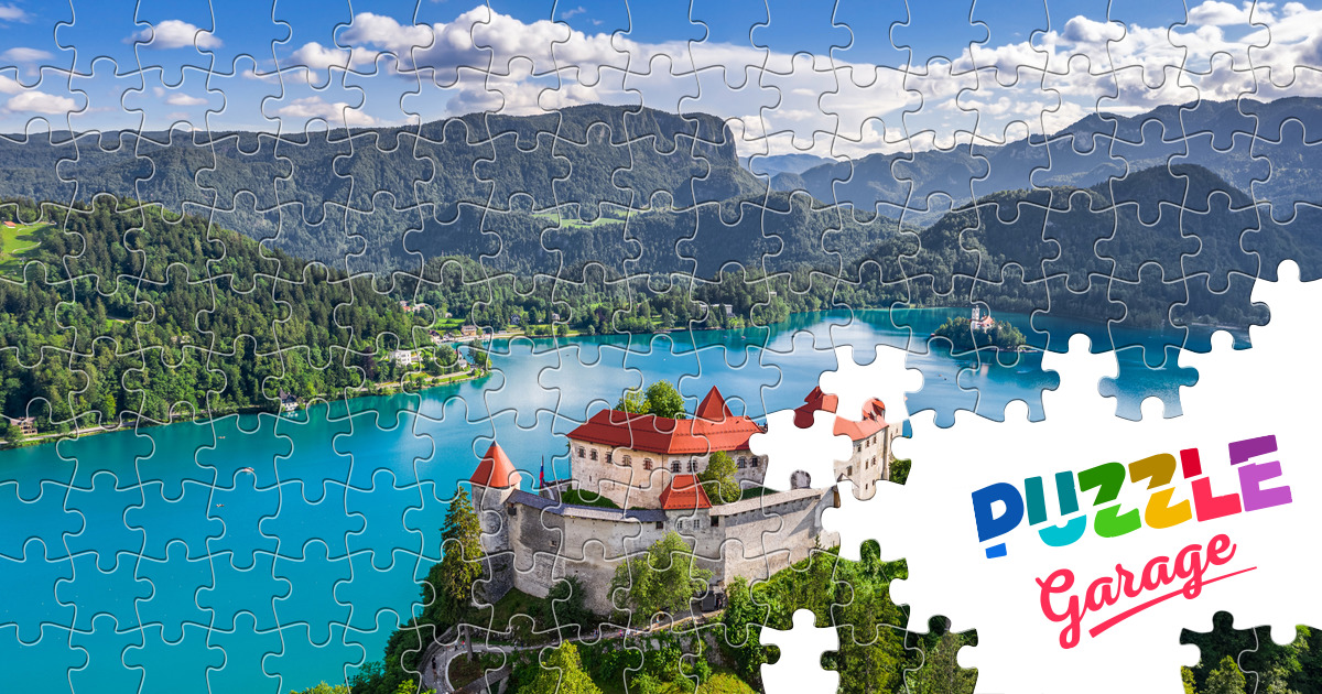 Aerial view of Bled Castle Jigsaw Puzzle (Countries, Slovenia) | Puzzle ...