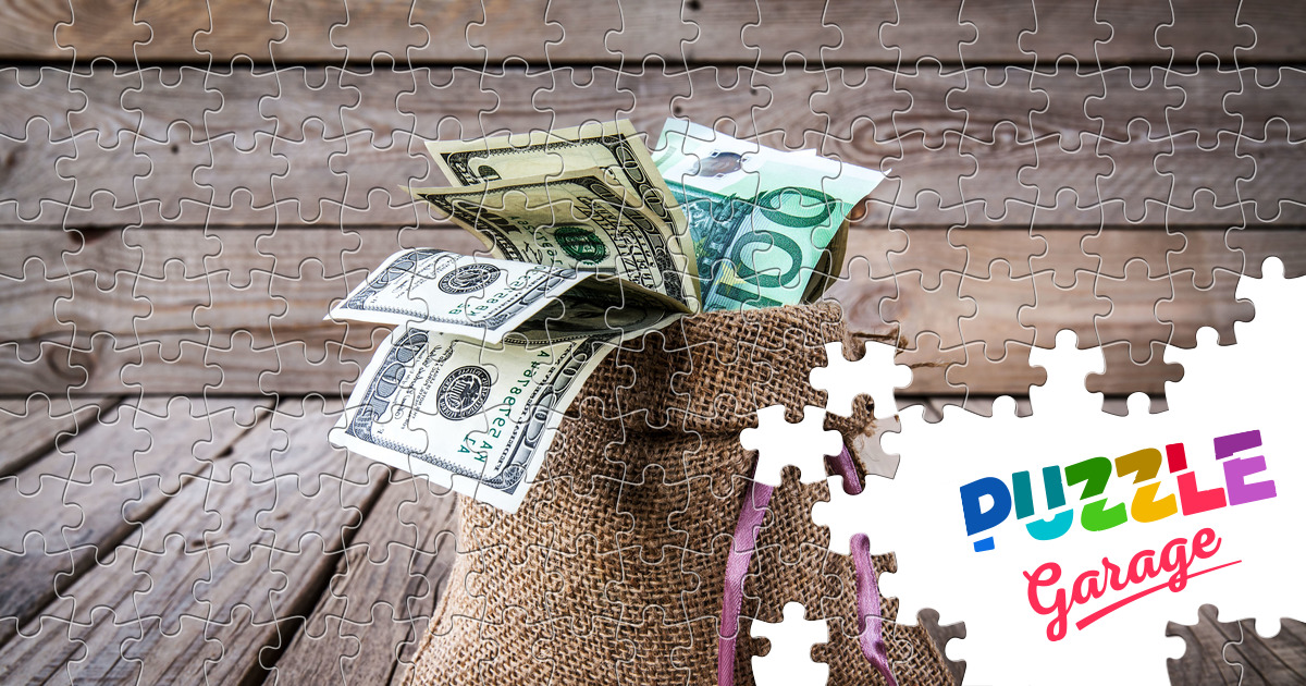 Dollars in a bag Jigsaw Puzzle (Other, Money) Puzzle Garage