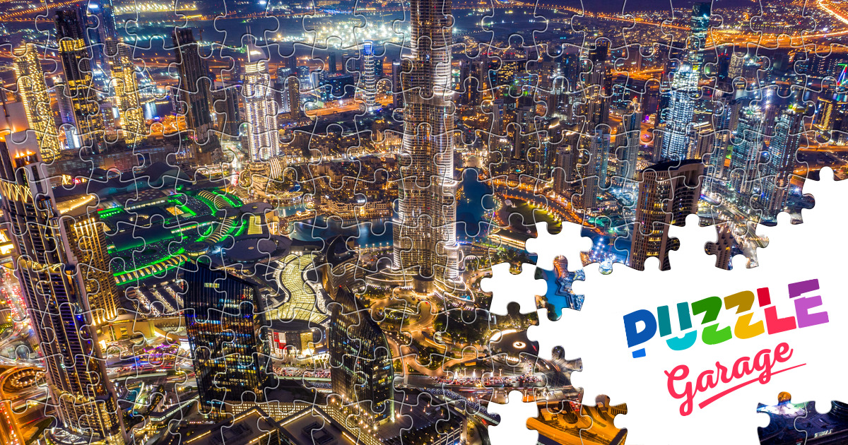 Dubai Riddle Night view of Dubai Jigsaw Puzzle (Countries, UAE) | Puzzle Garage