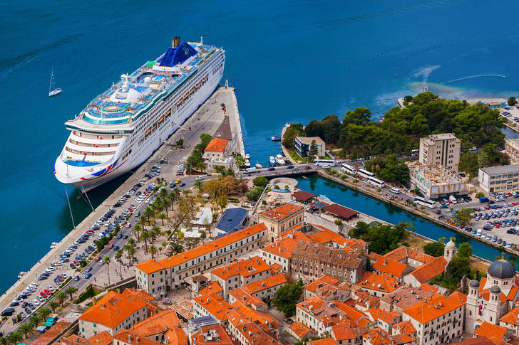 Cruise ship in the port of Kotor