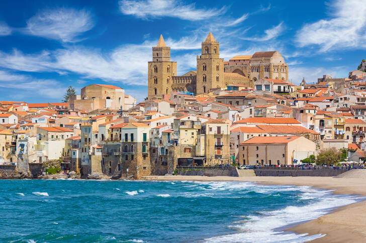 View of the city of Cefalu