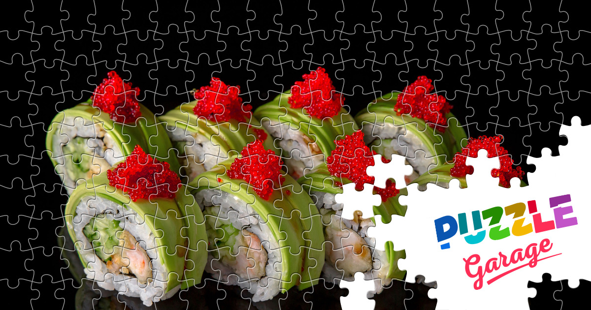 Sushi rolls with avocado Jigsaw Puzzle (Home Food) Puzzle Garage