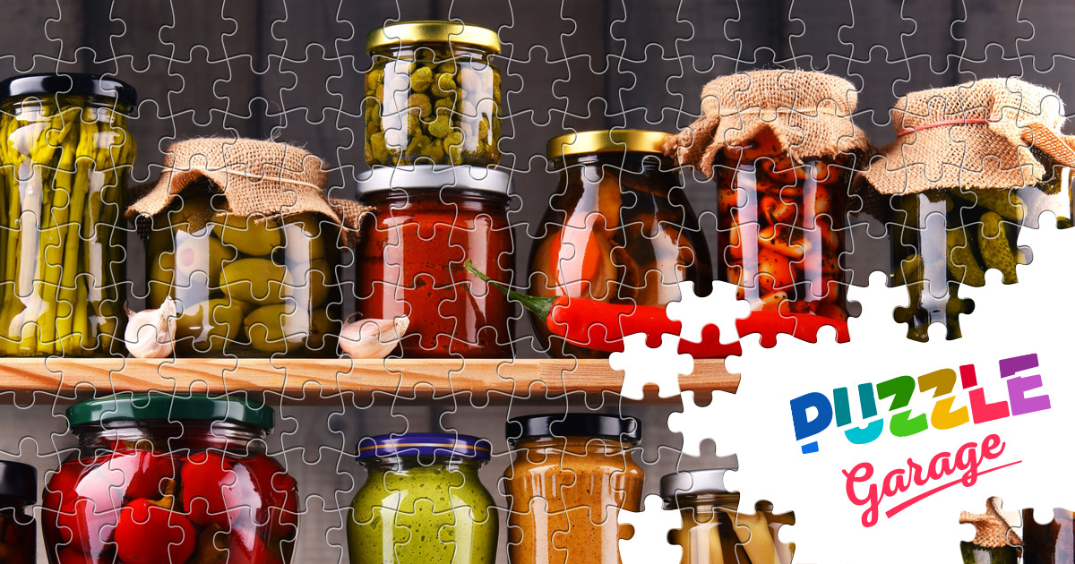 Jars of pickled vegetables Jigsaw Puzzle (Home, Food) Puzzle Garage