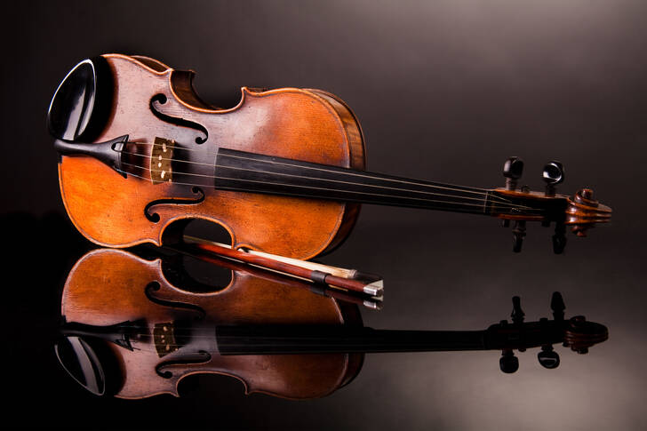 Antikna violina na tamnoj pozadini