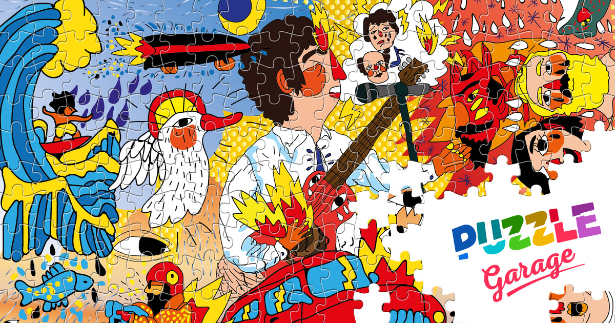 Graffiti with a musician Jigsaw Puzzle (Art, Graffiti) Puzzle Garage