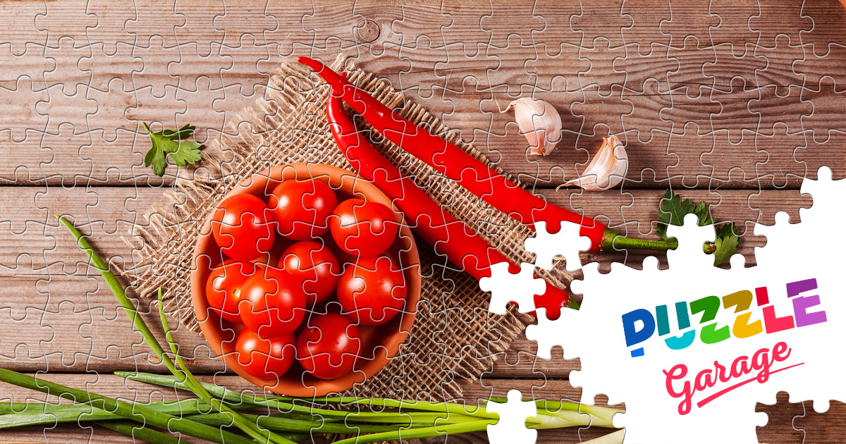Tomatoes, peppers and onions Jigsaw Puzzle (Plants, Vegetables