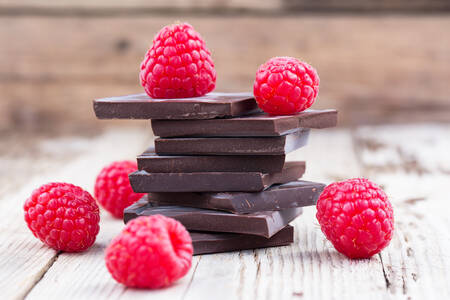 Chocolate and raspberries