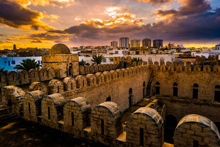 Medina van Sousse bij zonsondergang