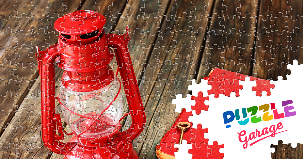 Vintage lamp and book Jigsaw Puzzle (History, Retro) Puzzle Garage