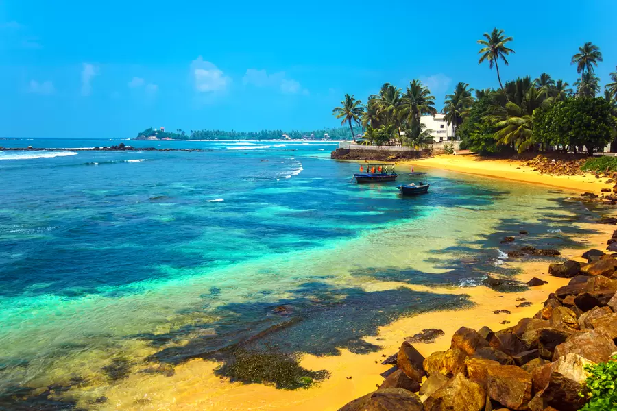 Wybrzeże oceanu Sri Lanki