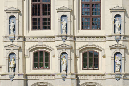 The historic façade of the town hall in Lüneburg