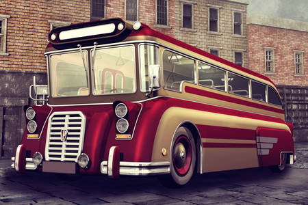 Vintage röd buss