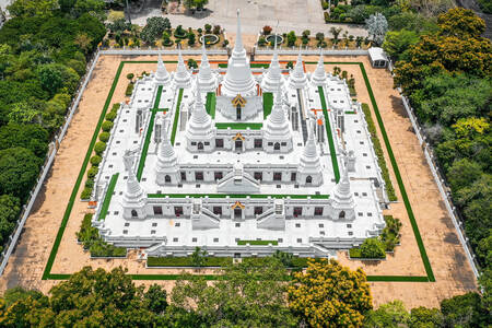 Bovenaanzicht van de Wat Asokaram-tempel