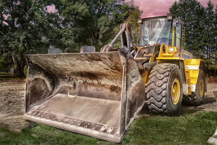 Tracteur avec équipement bulldozer