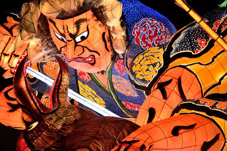 Samuraj z festivalu Aomori Nebuta Matsuri