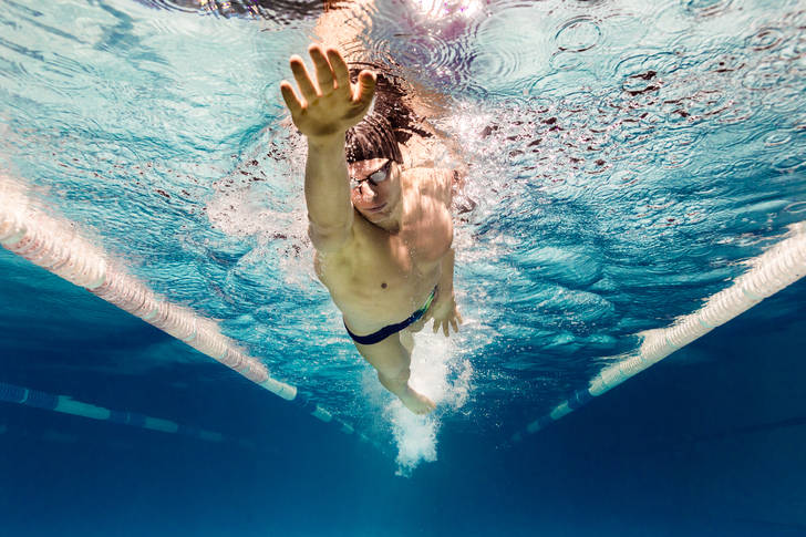 Swimmer underwater photography