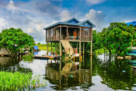Houses on Tonle Sap Lake