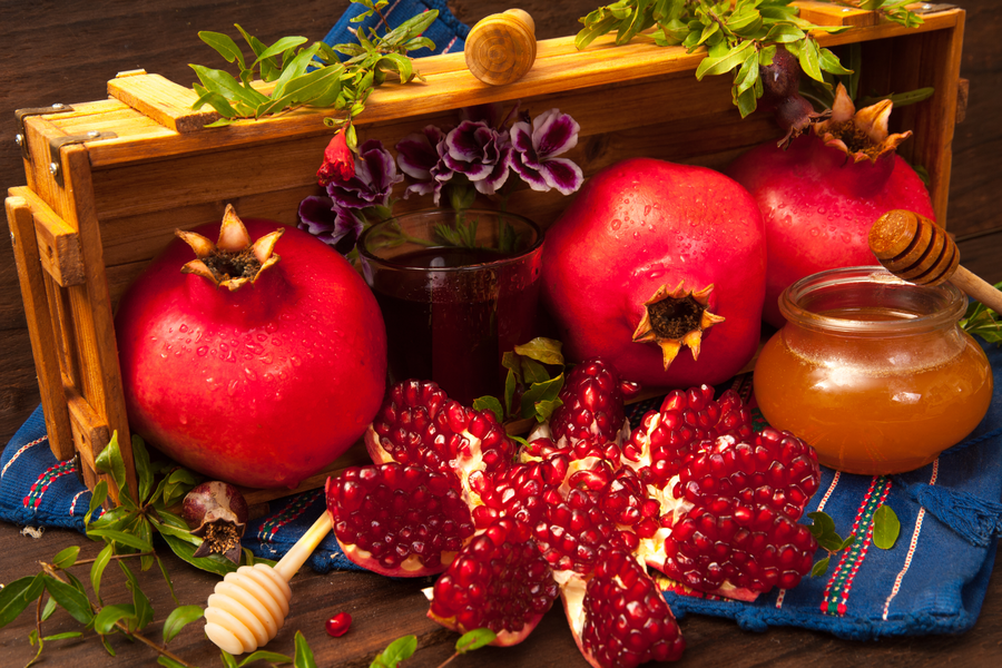 Granaatappels en honing