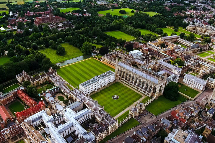Top view of the University of Cambridge