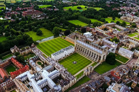 Vue de dessus de l'Université de Cambridge