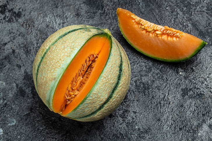 Melon on a dark background