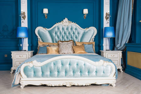Blue bedroom interior
