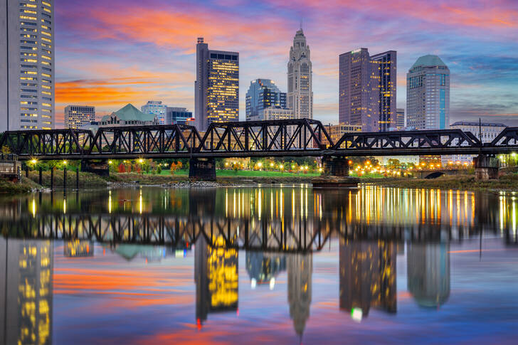 Sunset In Columbus Ohio Jigsaw Puzzle Countries USA Puzzle Garage