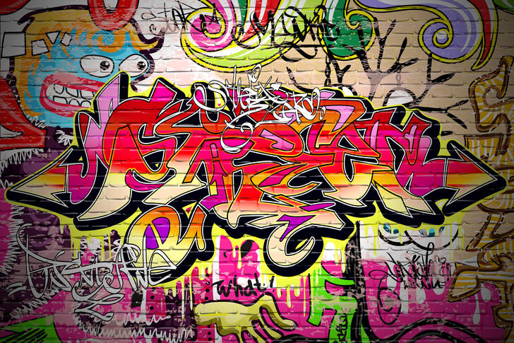 Graffiti de stradă pe perete