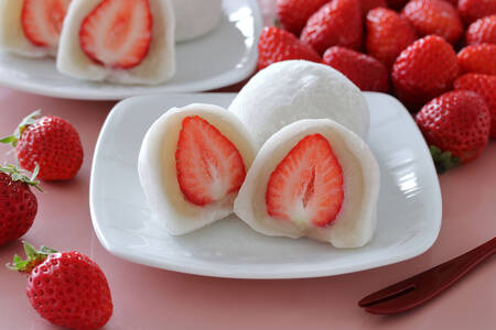 Daifuku with strawberries