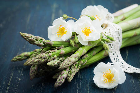Asparagus and roses