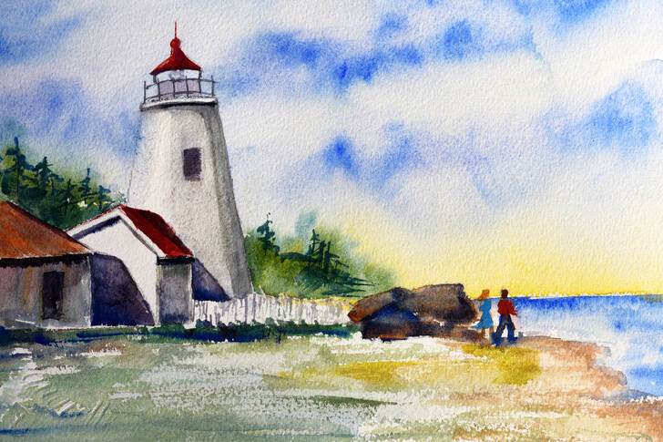 Lighthouse on the shore