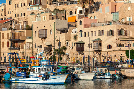 Barci de pescuit în portul Jaffa