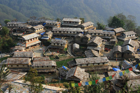 Gandruk village in the Himalayas