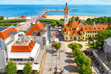 A légi felvétel a Sopot városra