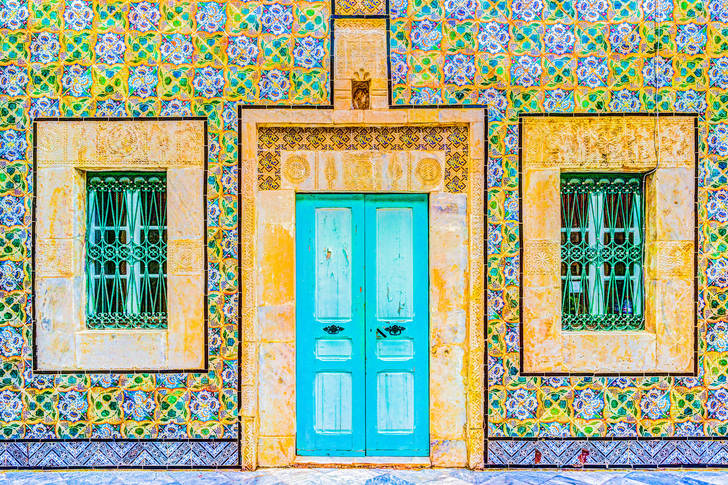 Colorful facade of an old house